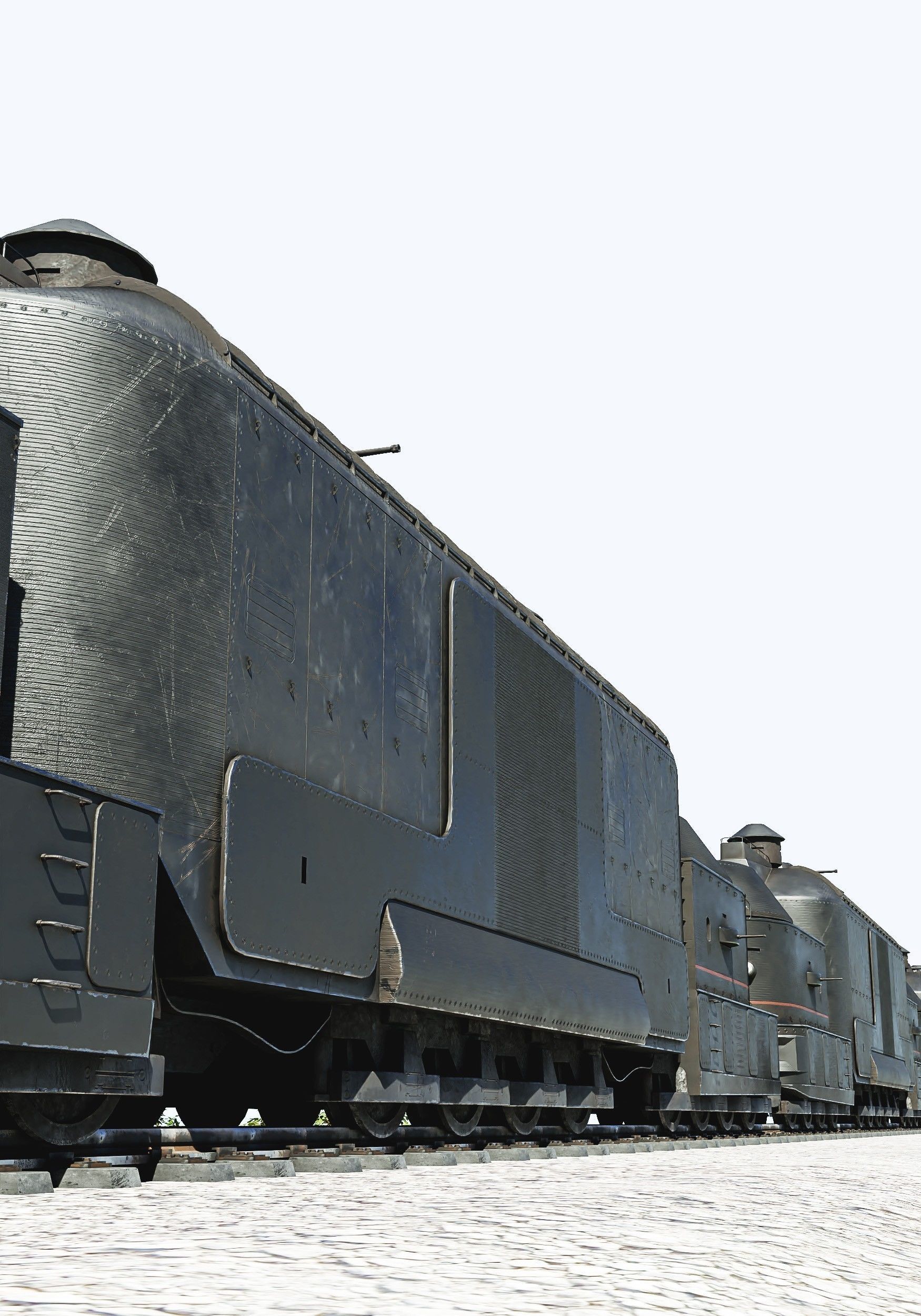Armoured Train Low-poly 3D model_10