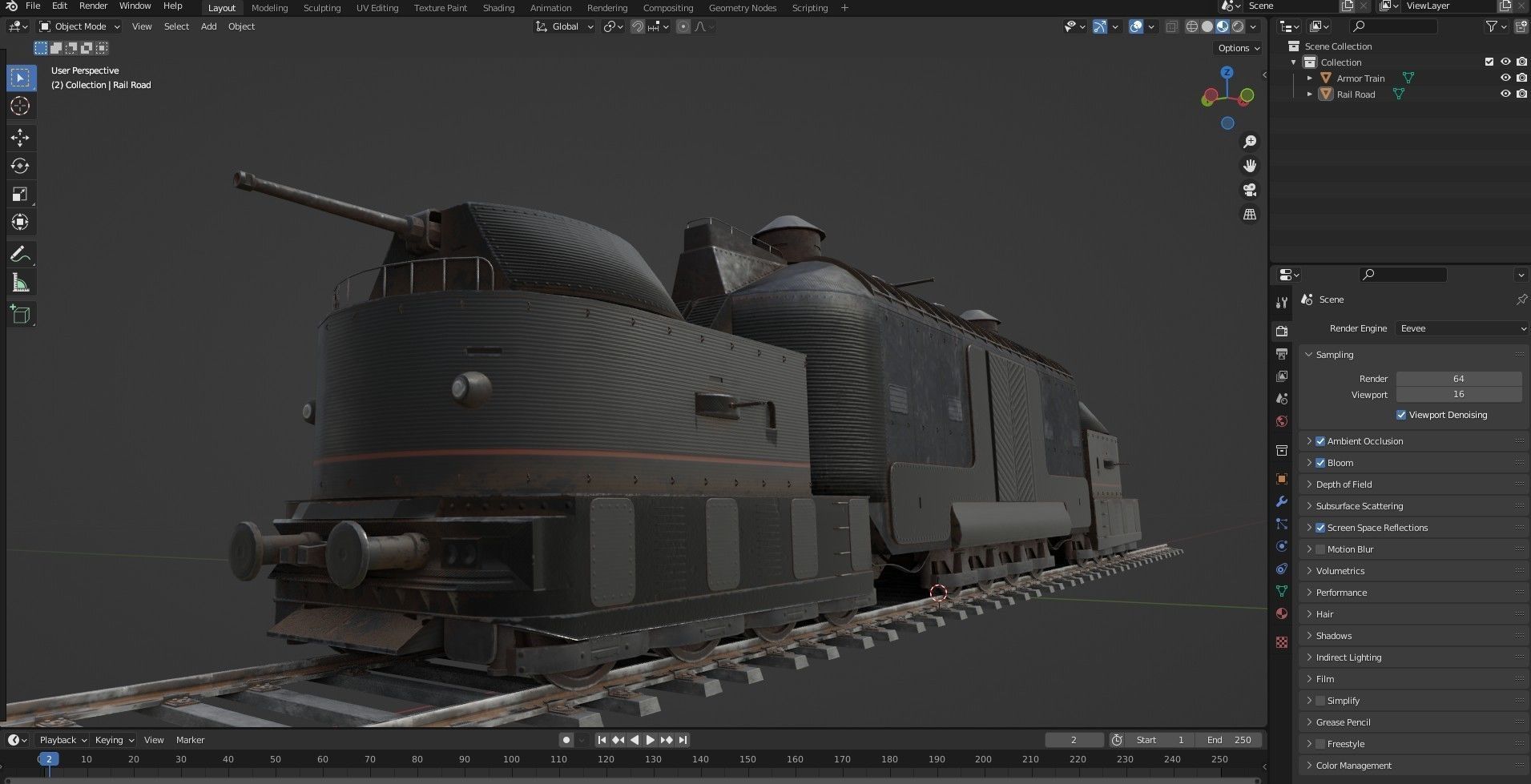 Armoured Train Low-poly 3D model_16