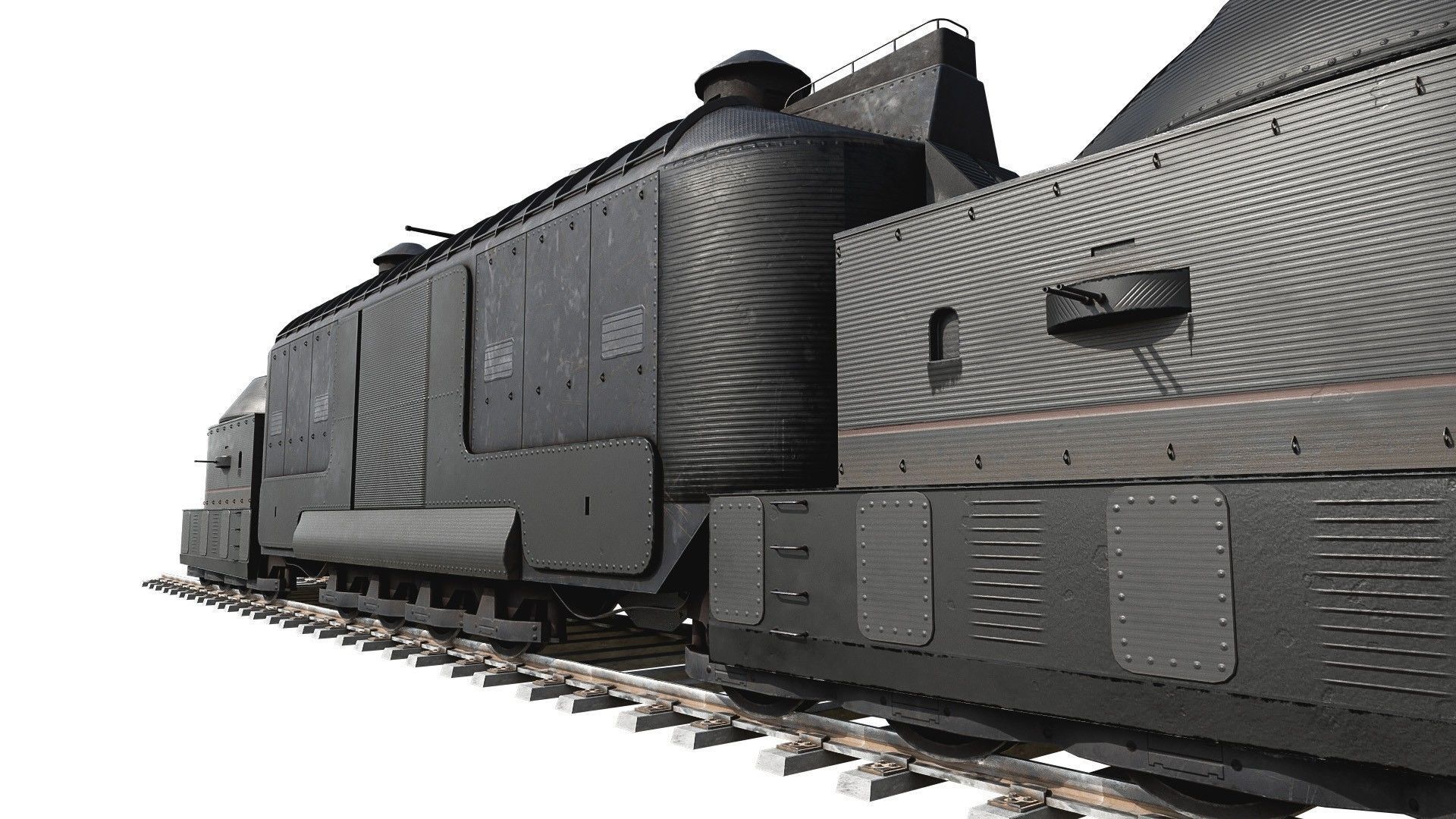 Armoured Train Low-poly 3D model_9