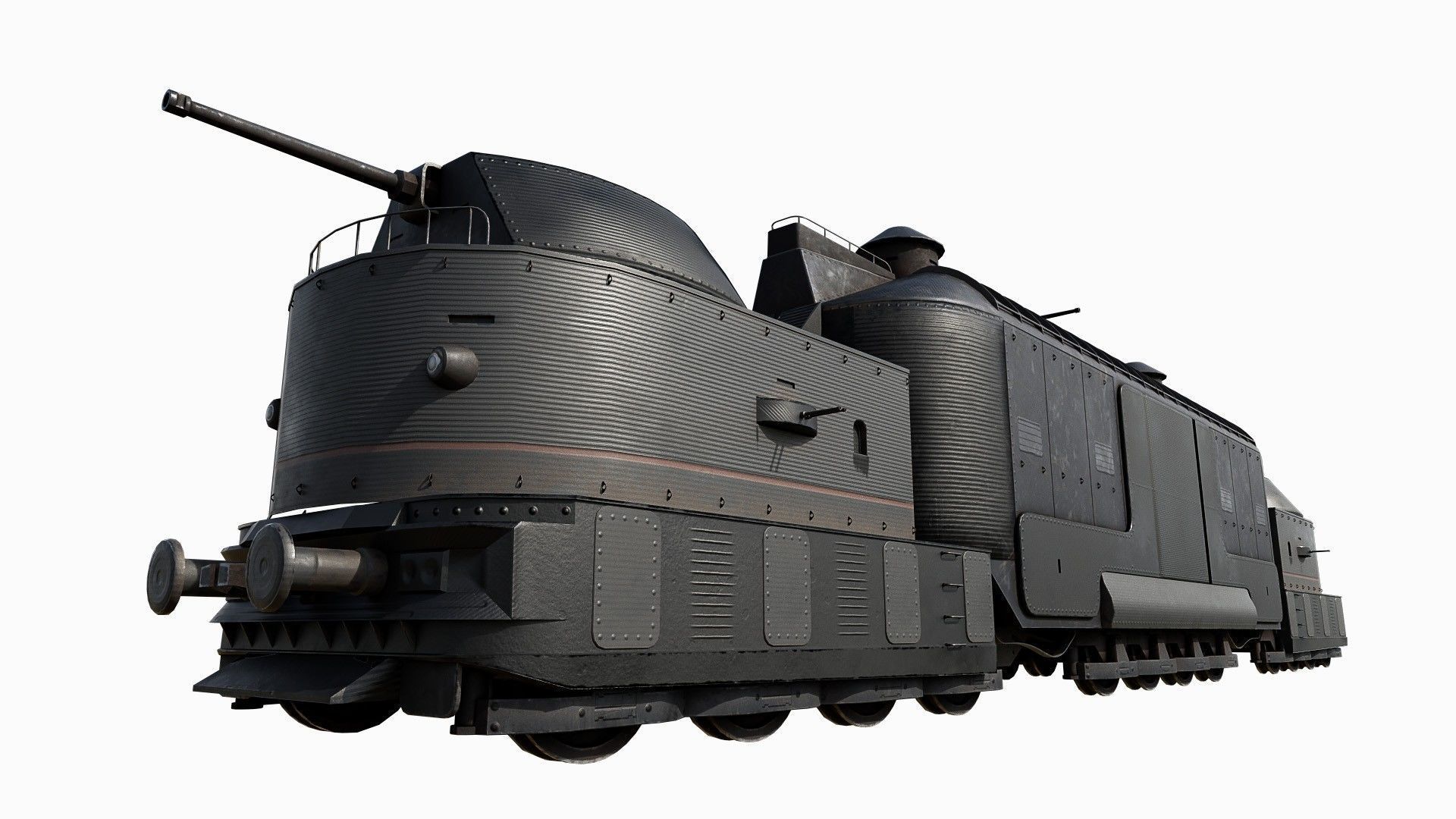 Armoured Train Low-poly 3D model_3