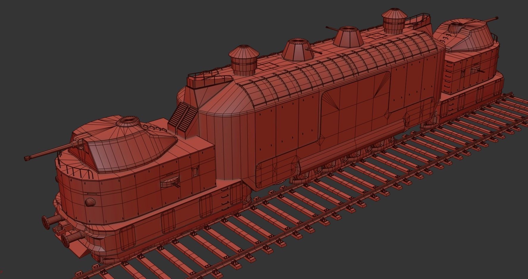 Armoured Train Low-poly 3D model_18