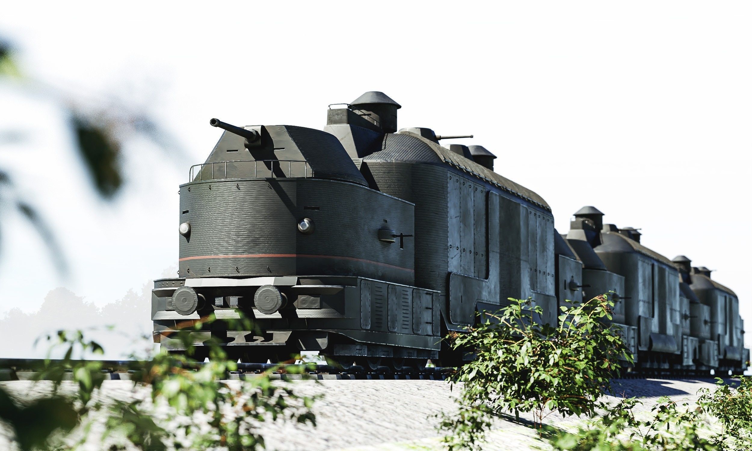 Armoured Train Low-poly 3D model_2