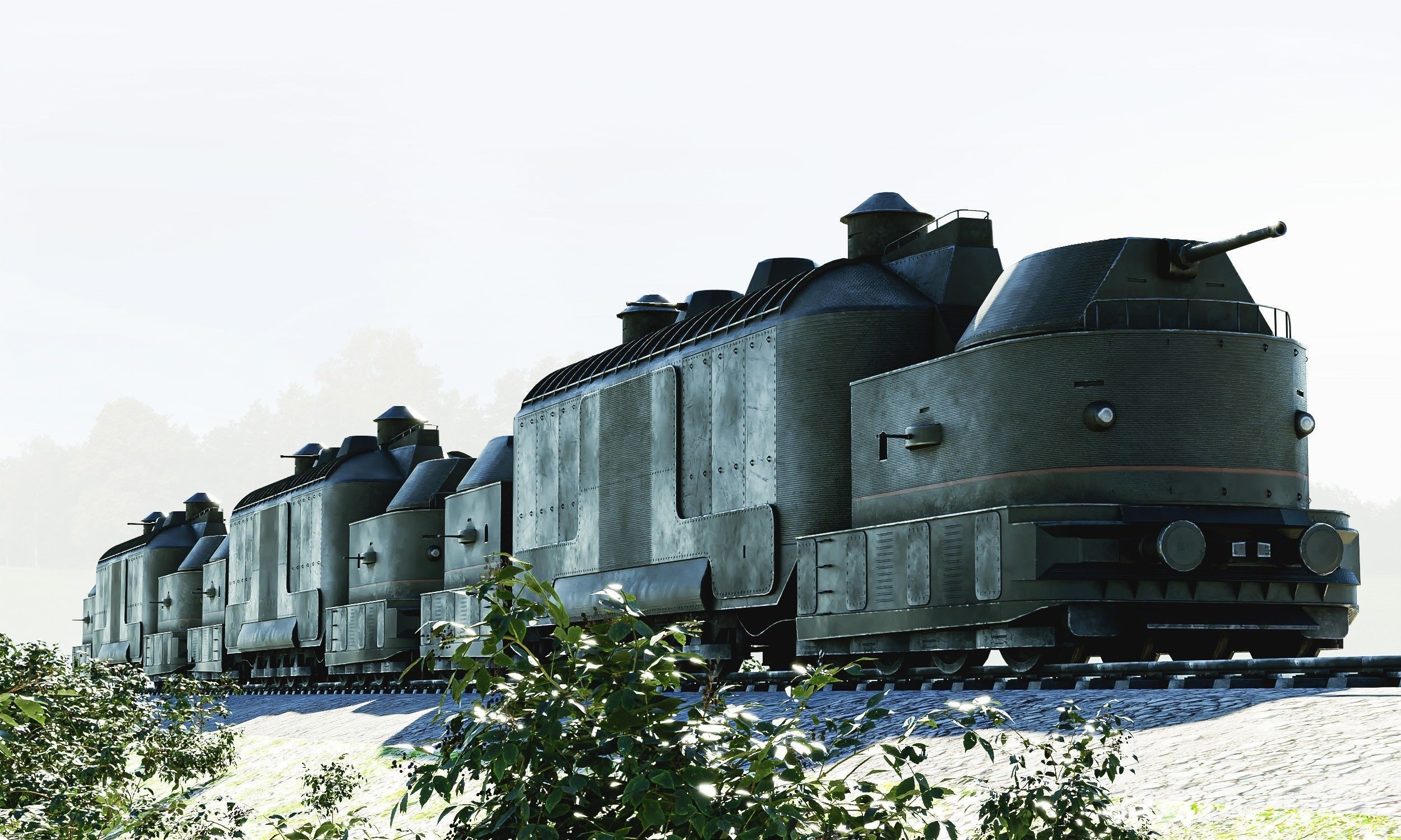 Armoured Train Low-poly 3D model_15
