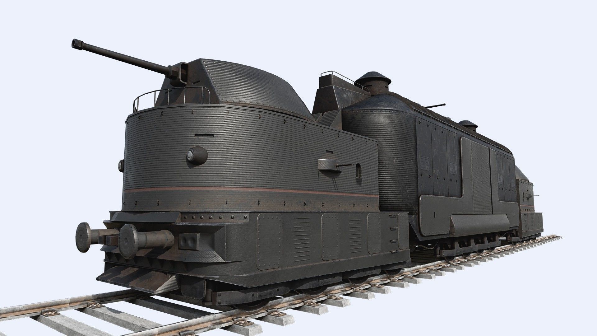 Armoured Train Low-poly 3D model_12