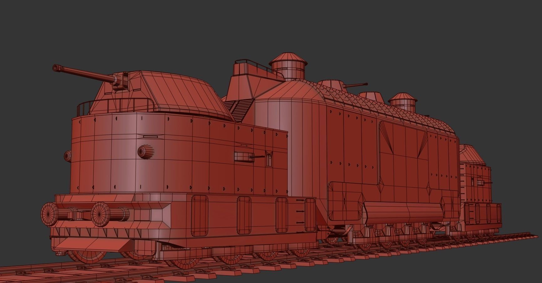 Armoured Train Low-poly 3D model_19