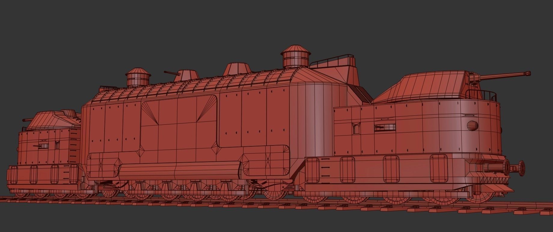 Armoured Train Low-poly 3D model_17