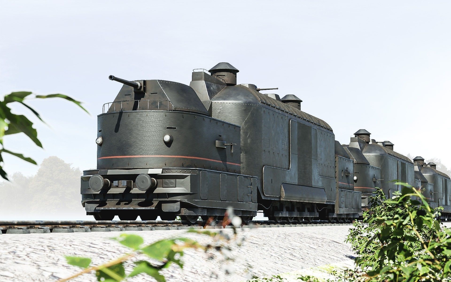 Armoured Train Low-poly 3D model_6