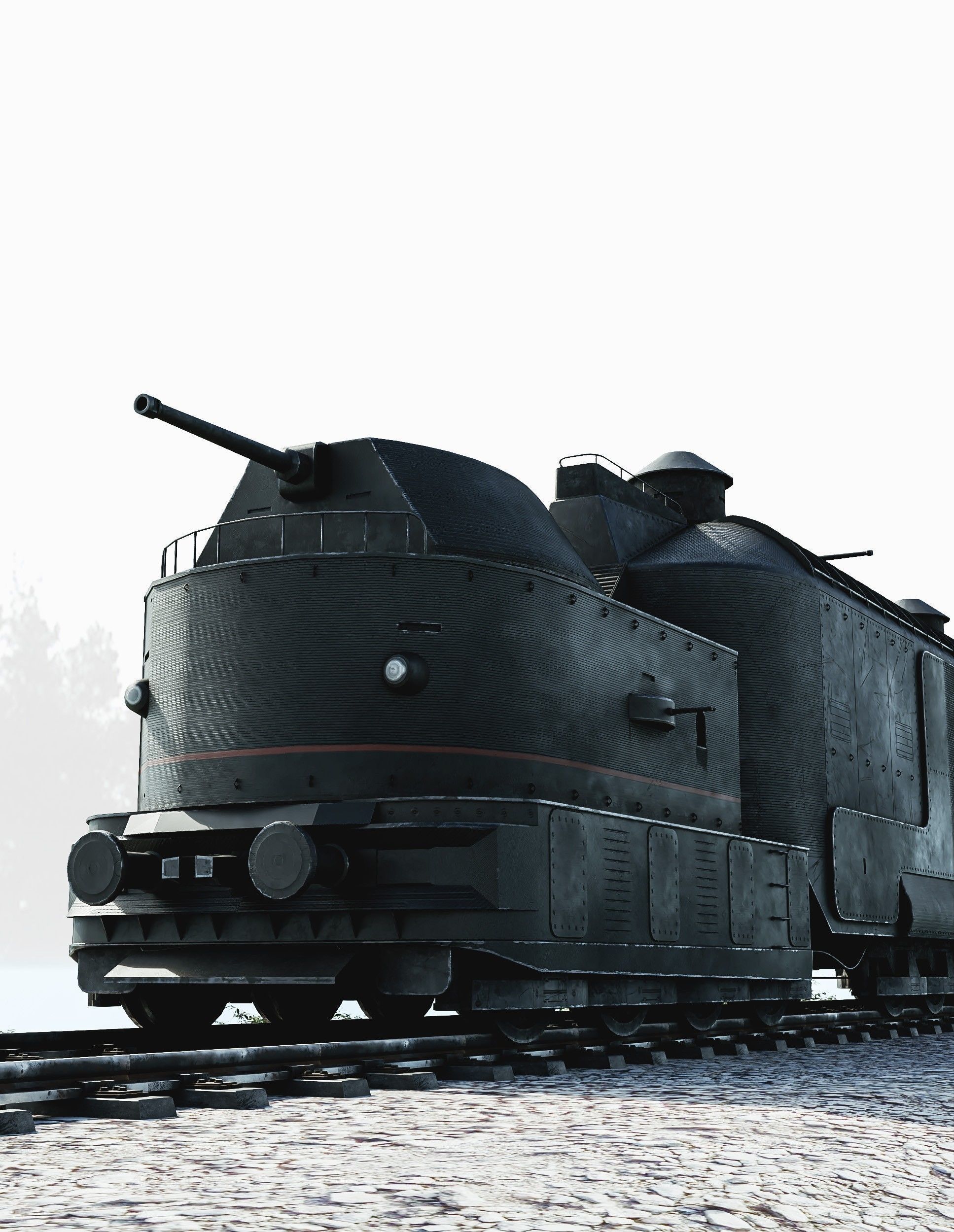 Armoured Train Low-poly 3D model_8