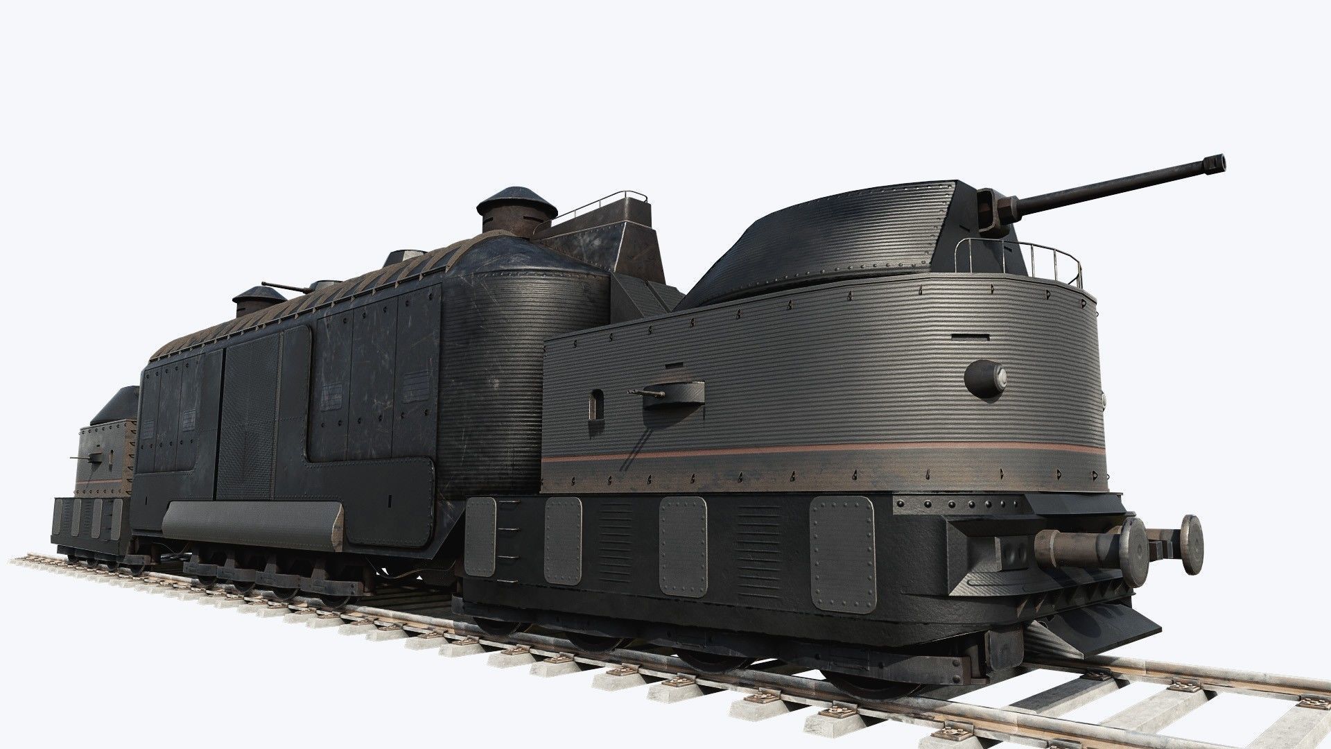 Armoured Train Low-poly 3D model_7