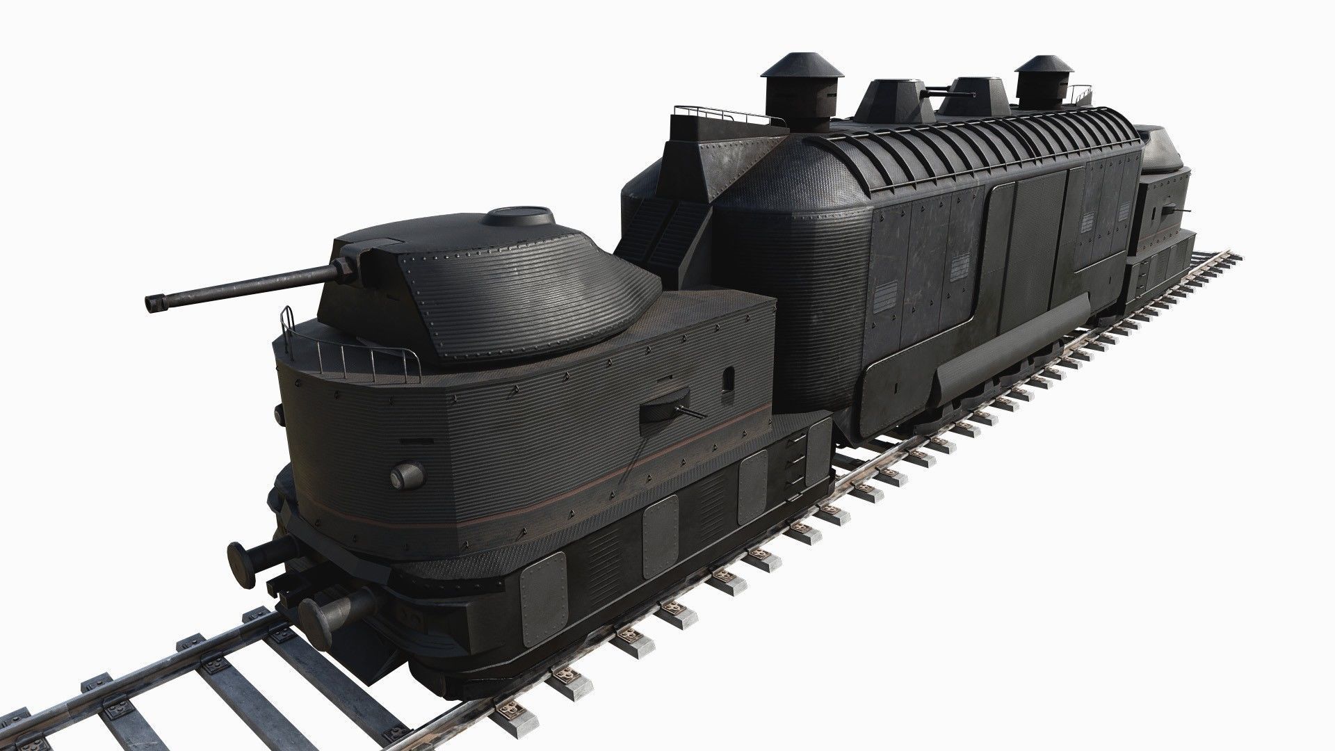 Armoured Train Low-poly 3D model_13