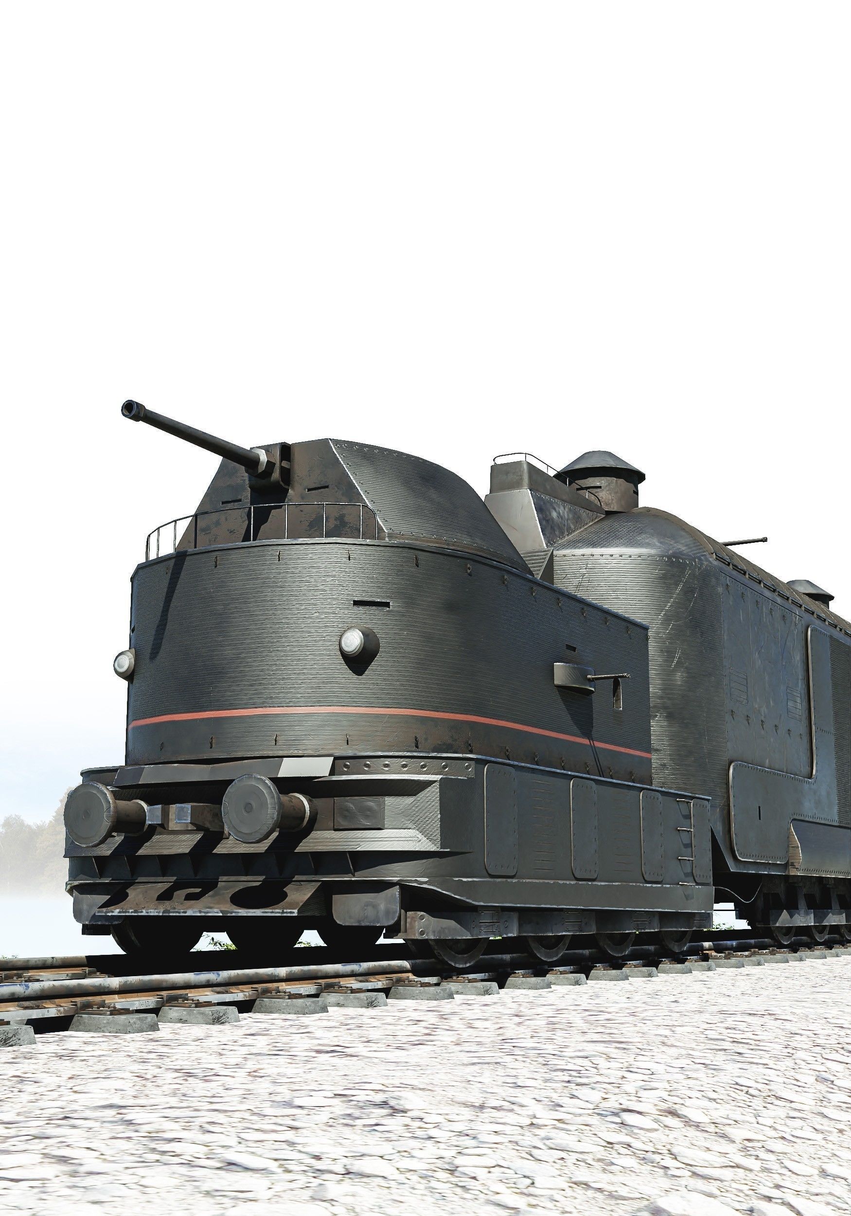 Armoured Train Low-poly 3D model_1