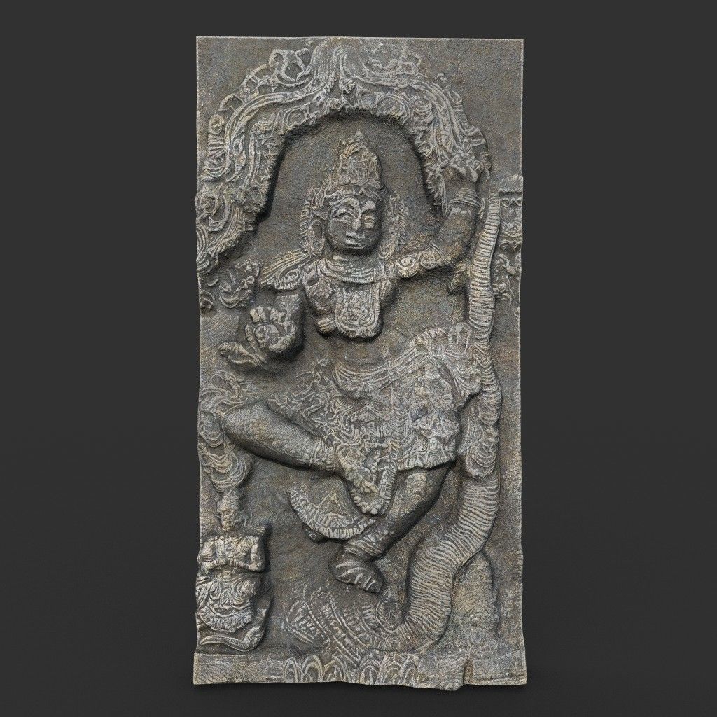 India Temple Wall modular Ultra HD 16K Texture - 221007 Low-poly 3D model_11