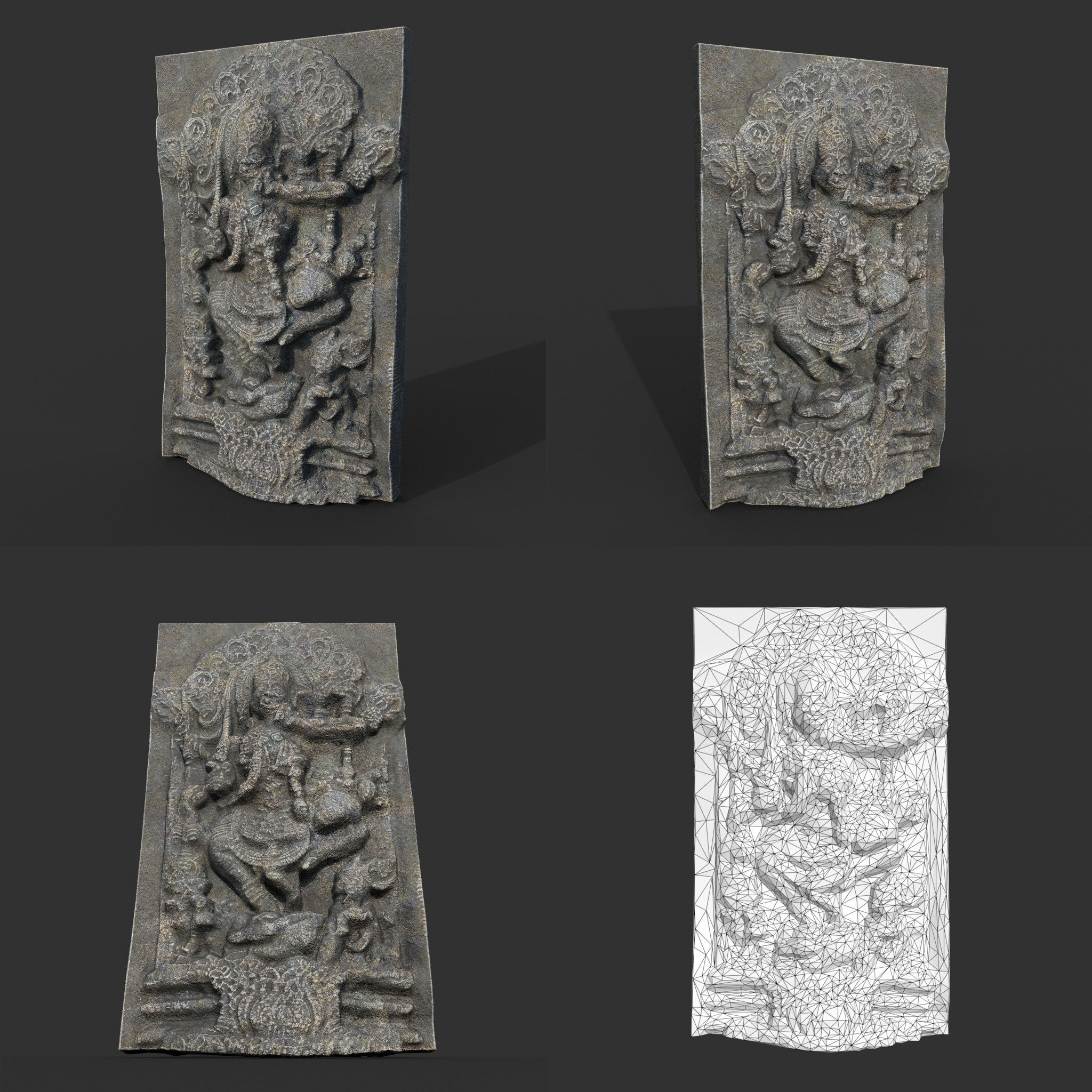 India Temple Wall modular Ultra HD 16K Texture - 221007 Low-poly 3D model_10