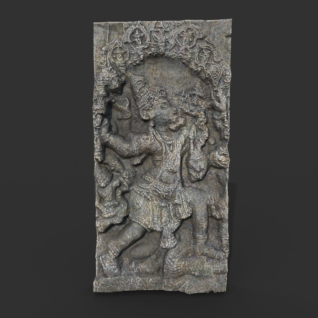 India Temple Wall modular Ultra HD 16K Texture - 221007 Low-poly 3D model_5