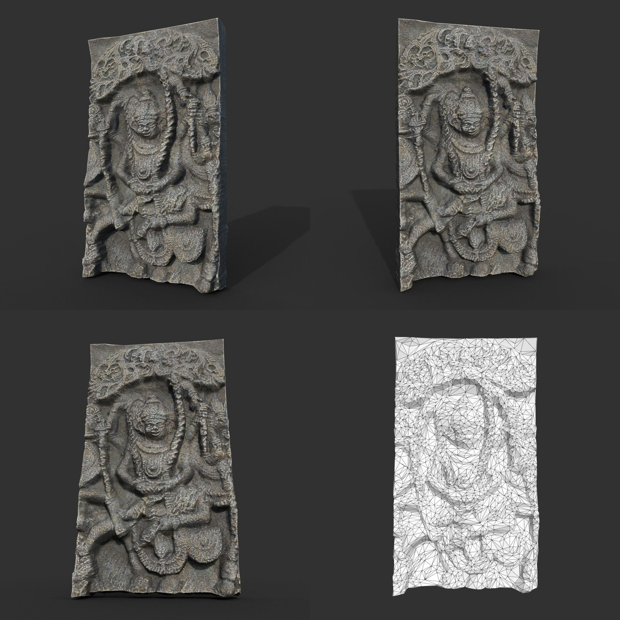 India Temple Wall modular Ultra HD 16K Texture - 221007 Low-poly 3D model_8