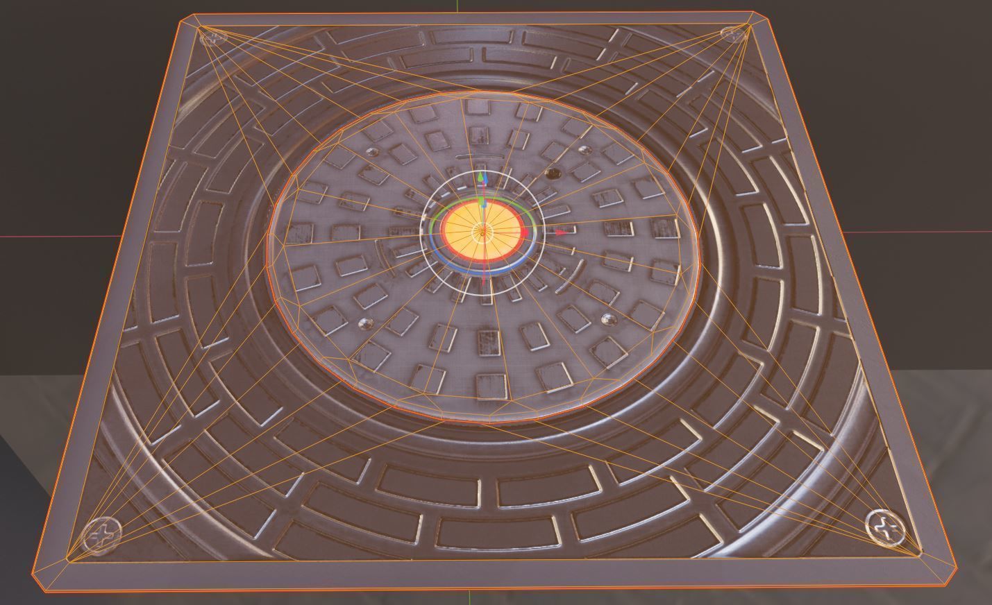 Hydraulic Bollard with LED Lights High and Low-Poly 3D Model Collection_19