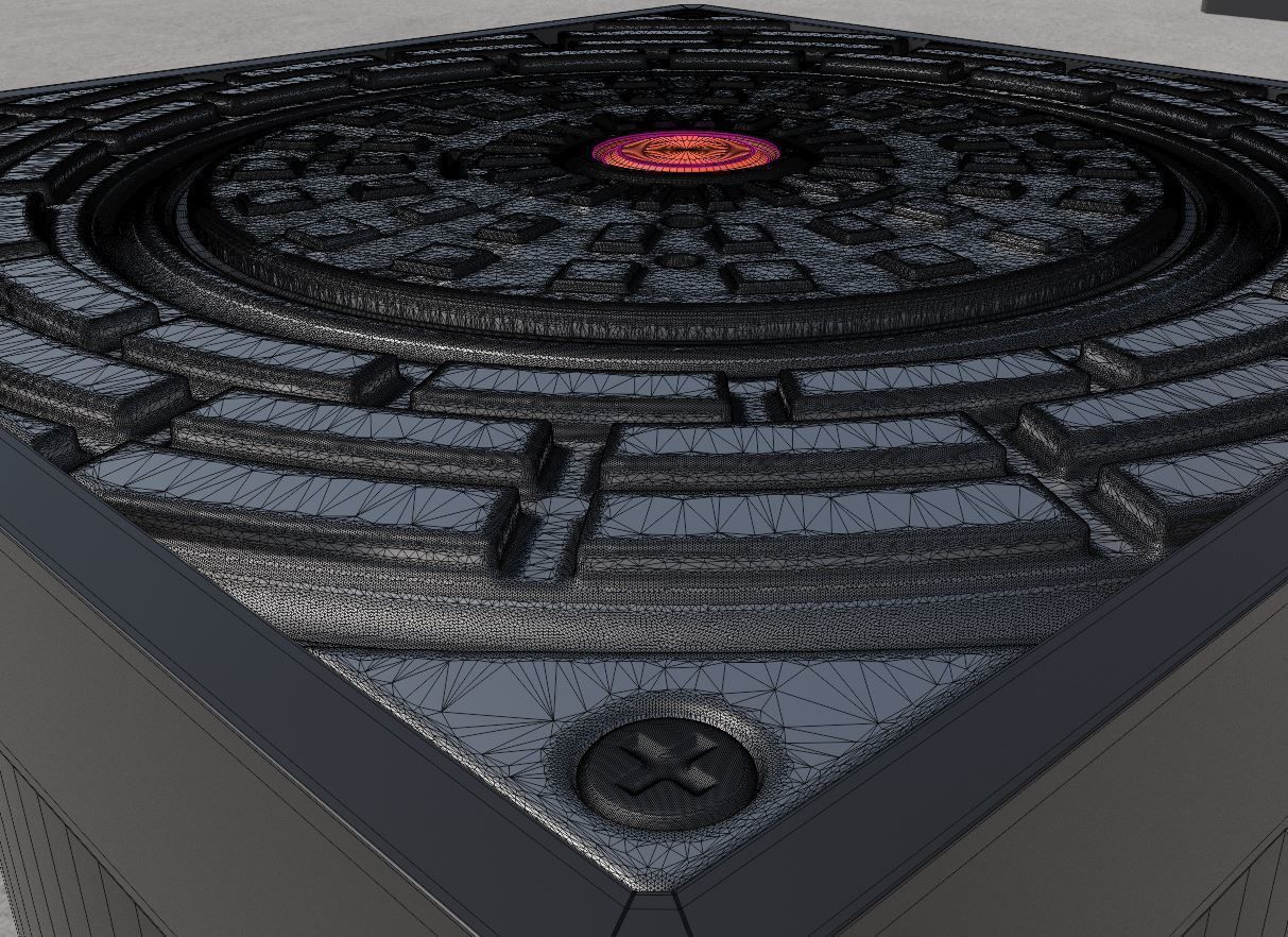 Hydraulic Bollard with LED Lights High and Low-Poly 3D Model Collection_26