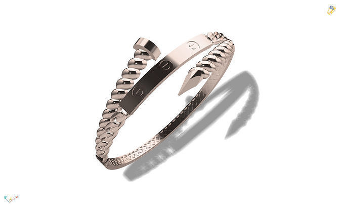 bracelet rose gold cuff 3D print model