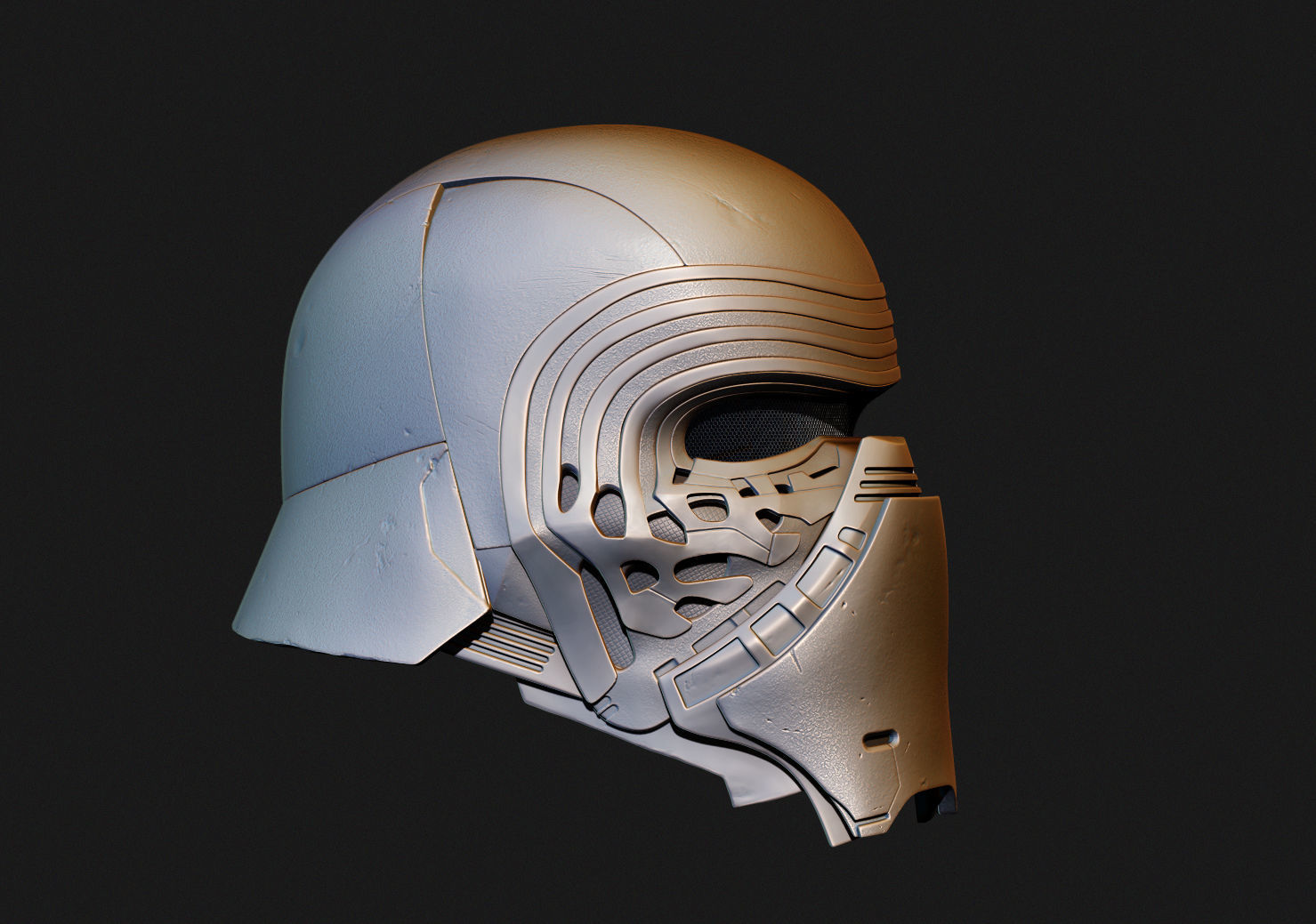 Kylo Ren Helmet  high model 3D model_8
