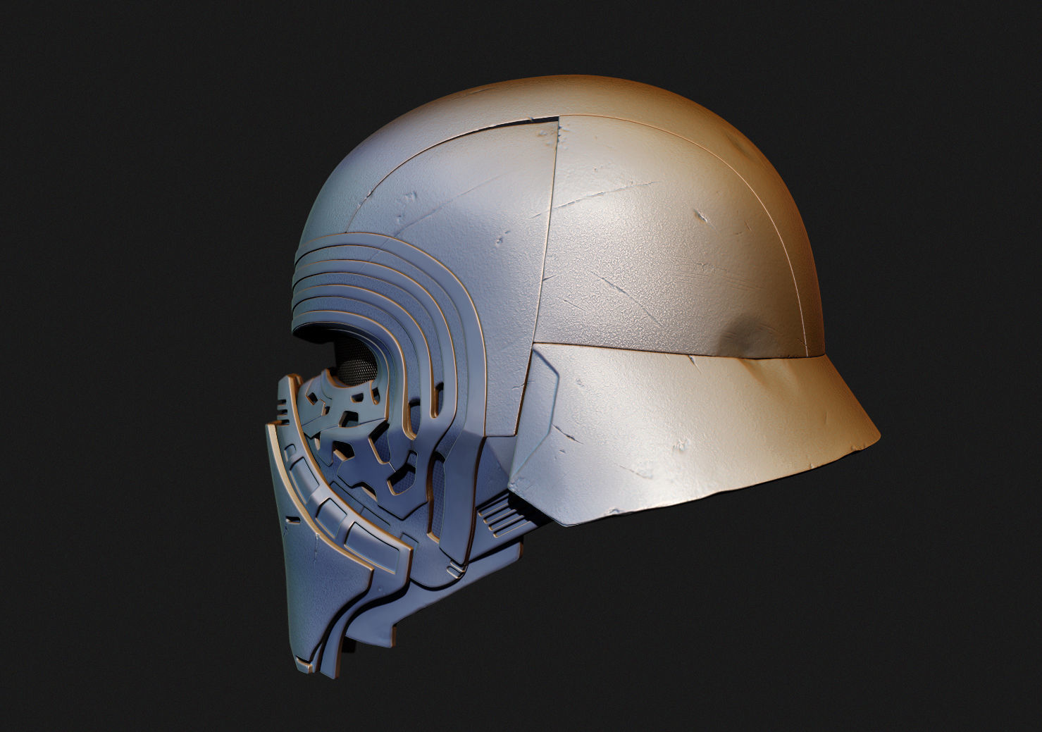 Kylo Ren Helmet  high model 3D model_9