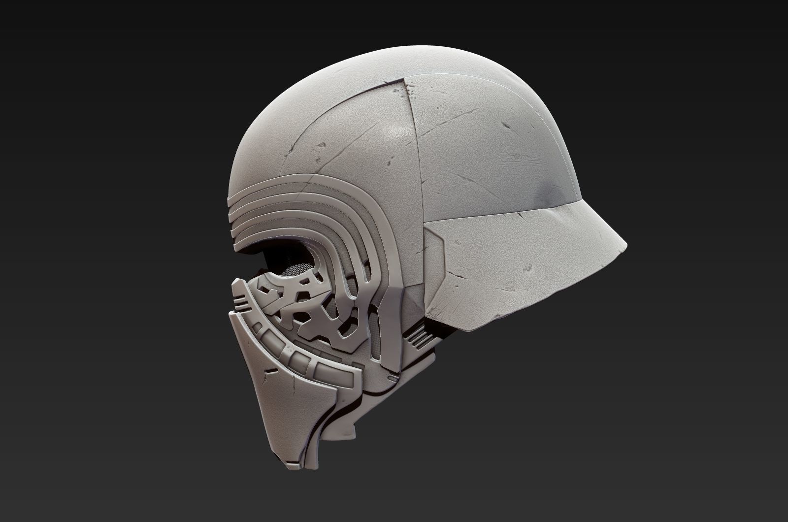 Kylo Ren Helmet  high model 3D model_5