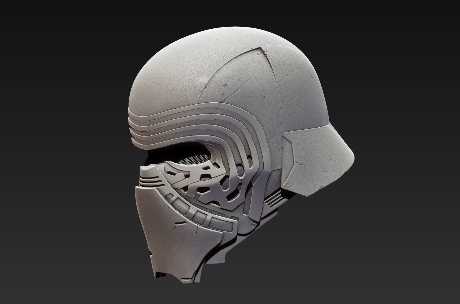 Kylo Ren Helmet  high model 3D model_3