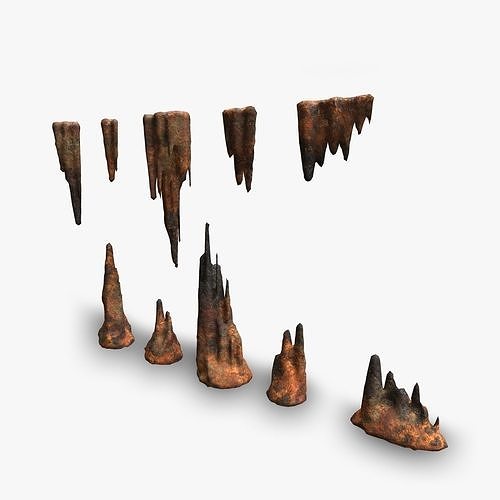 Cave Rock Pack 1 - Rust Low-poly 3D model