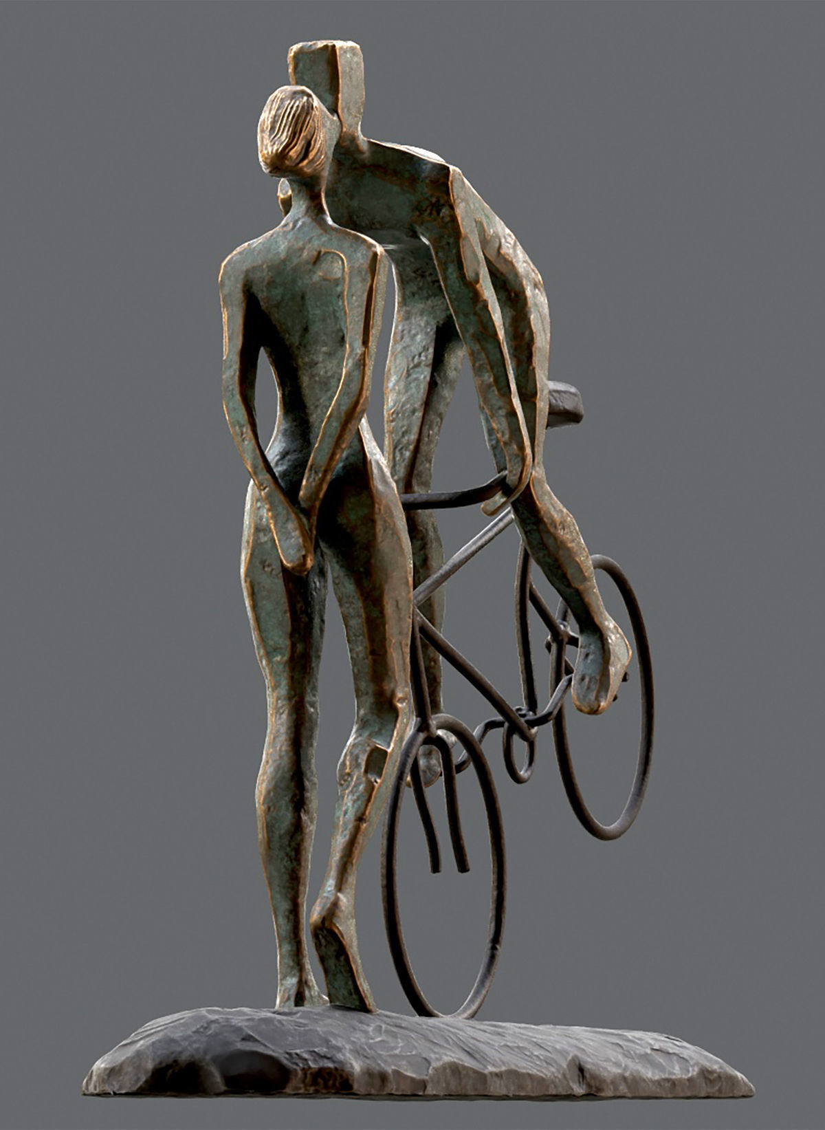 Cyclist In Love Handmade Statue Home Decor Art 3D model_5