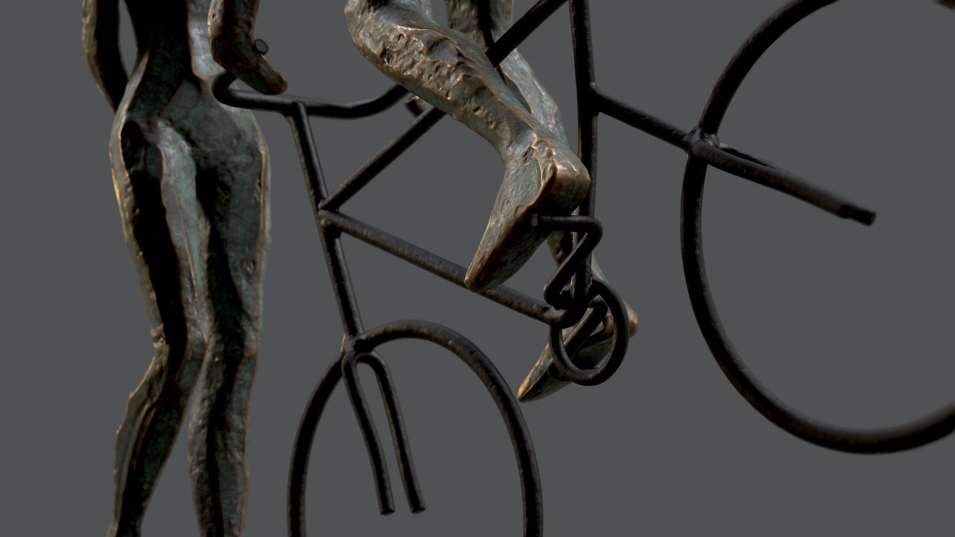 Cyclist In Love Handmade Statue Home Decor Art 3D model_4