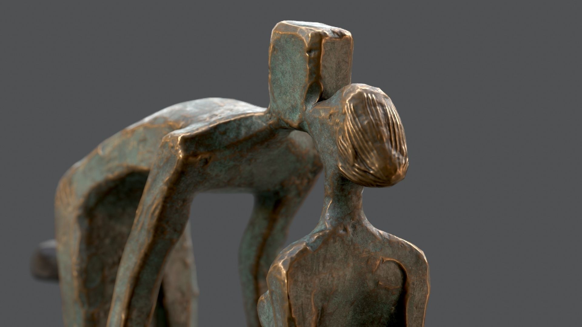 Cyclist In Love Handmade Statue Home Decor Art 3D model_15