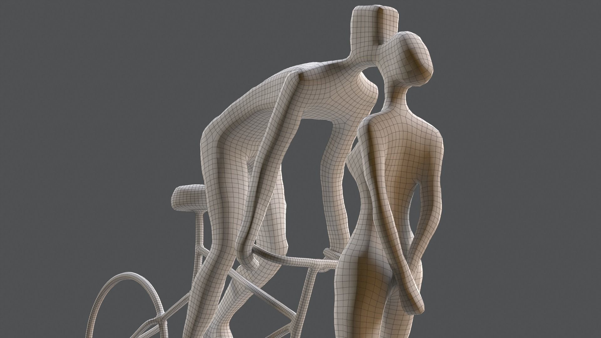 Cyclist In Love Handmade Statue Home Decor Art 3D model_18