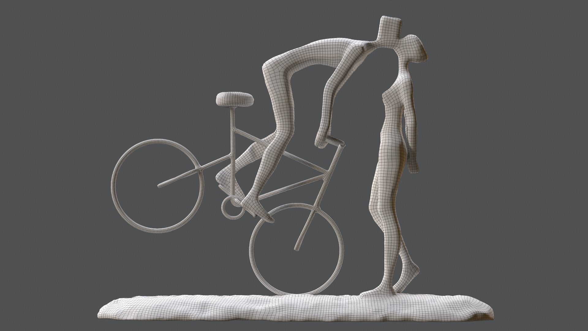 Cyclist In Love Handmade Statue Home Decor Art 3D model_21