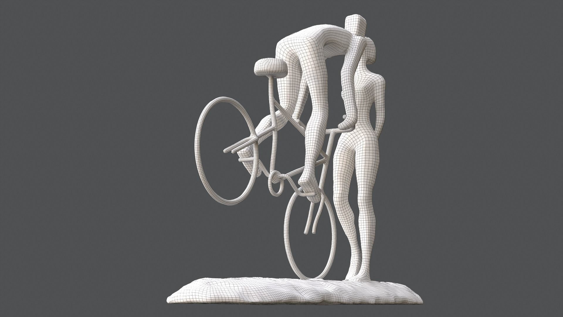 Cyclist In Love Handmade Statue Home Decor Art 3D model_19