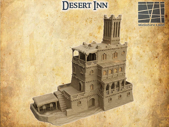 Desert Inn Tabletop Terrain 28 mm 3D print model