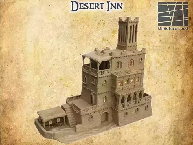 Desert Inn Tabletop Terrain 28 mm 3D print model
