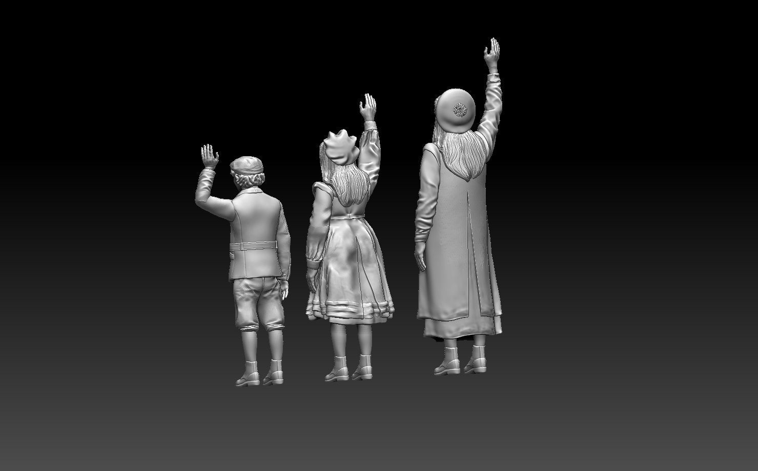 girls and boy 3D print model_2