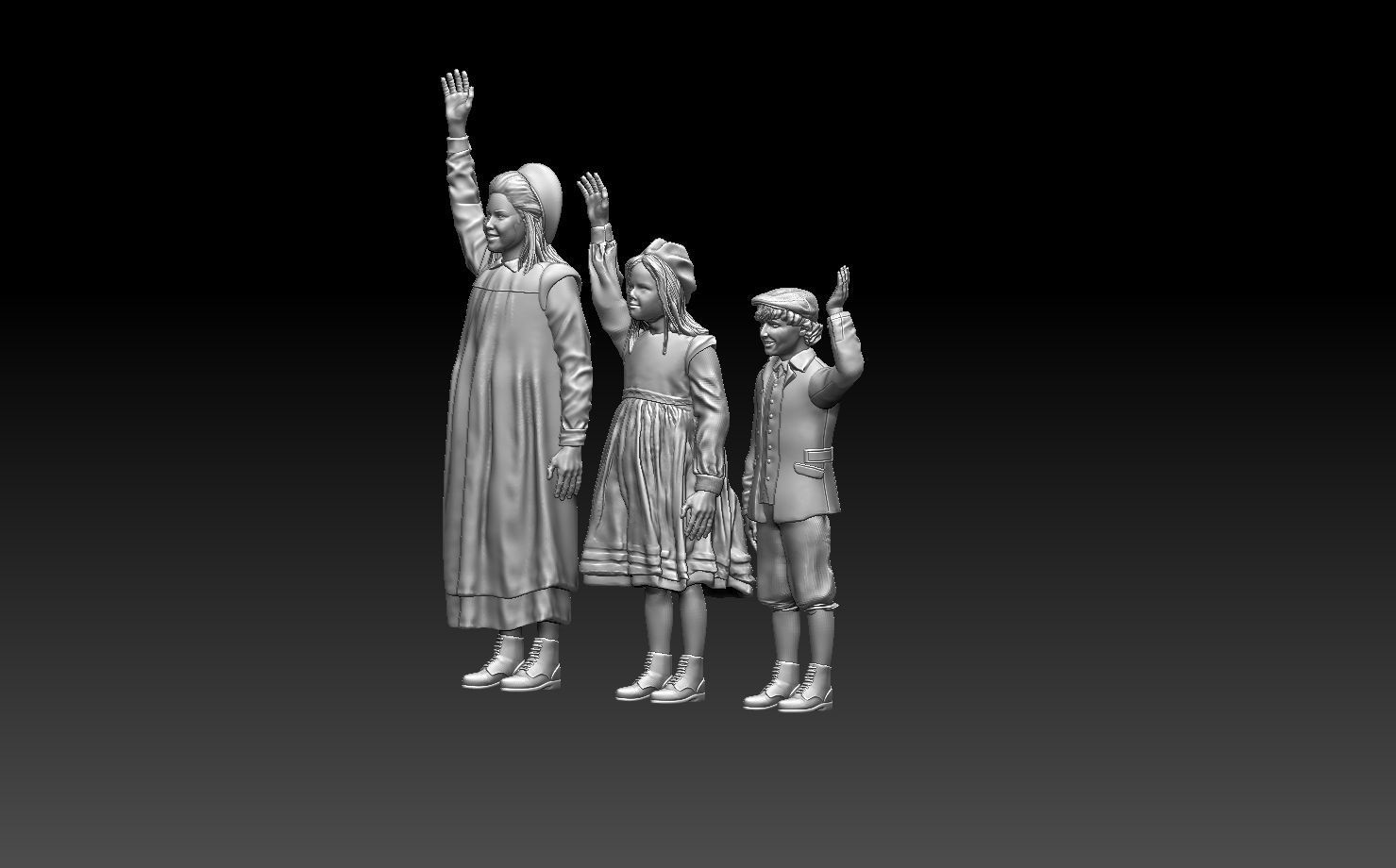 girls and boy 3D print model_4