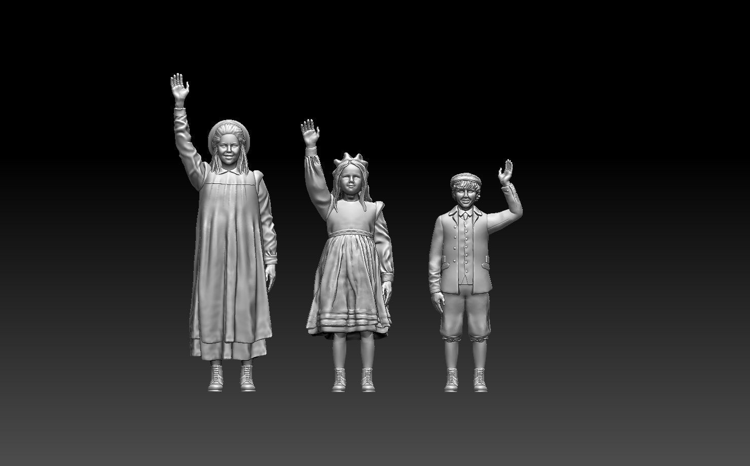 girls and boy 3D print model_30