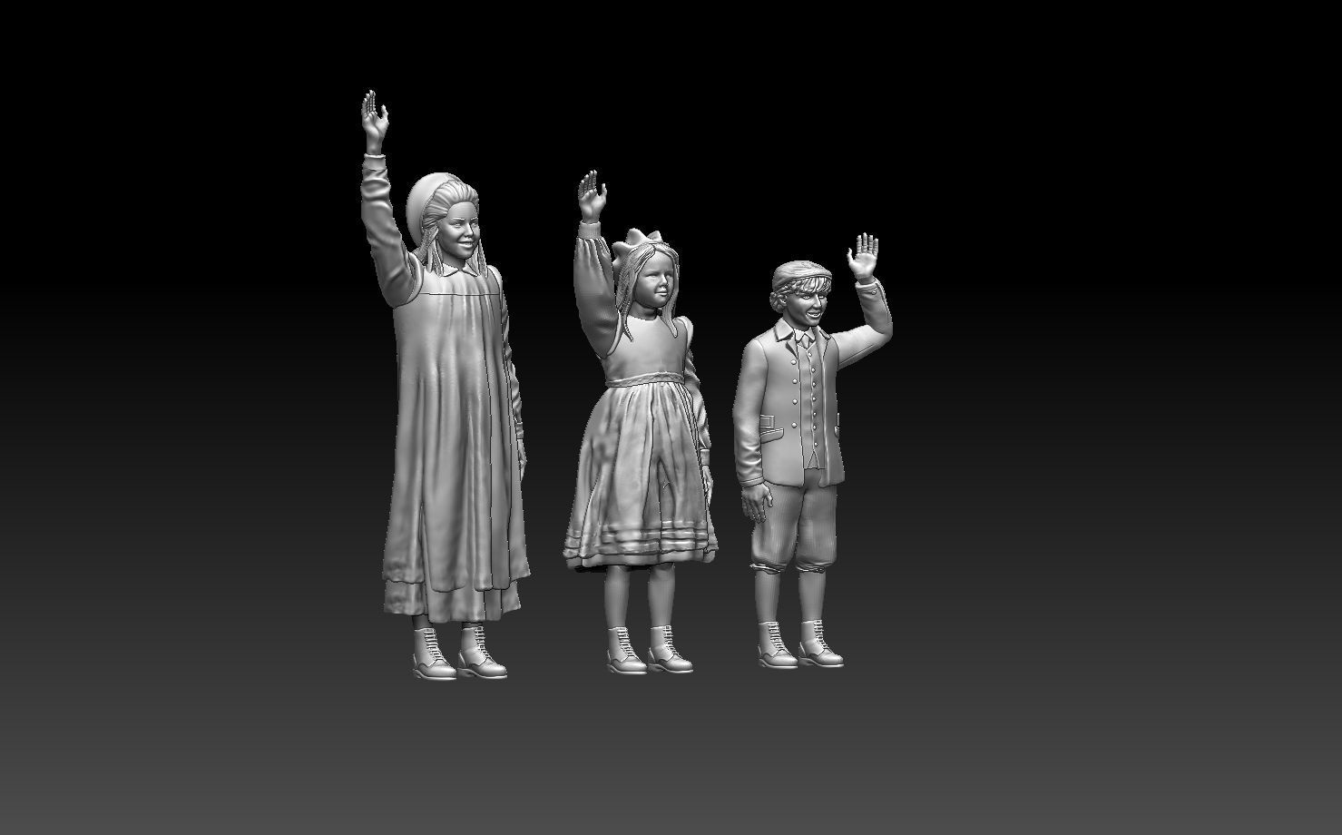 girls and boy 3D print model_37