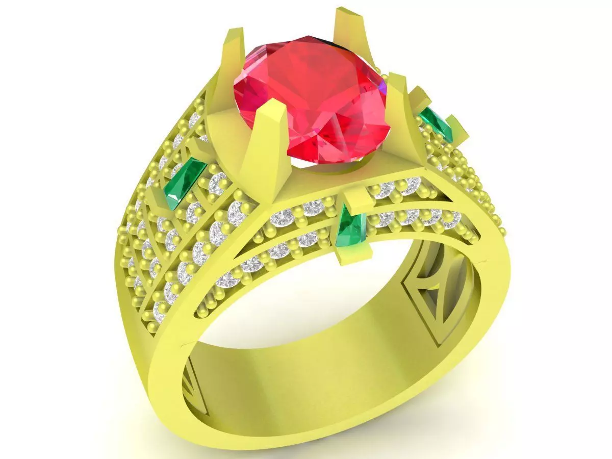 Luxury Oval Halo Cocktail Ring 3970 3D print model