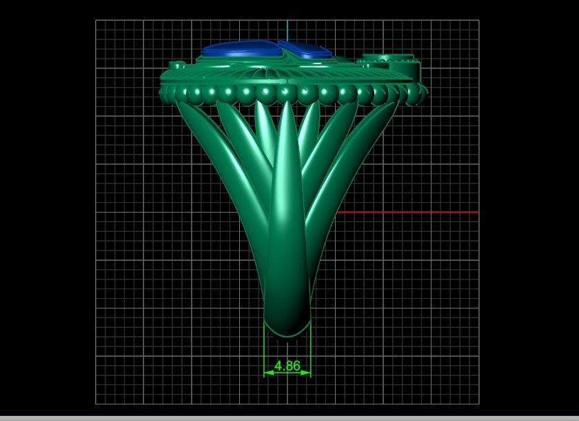 ring scarob beetle and cabochon or enamel Egiret amulet 648 3D print model_46