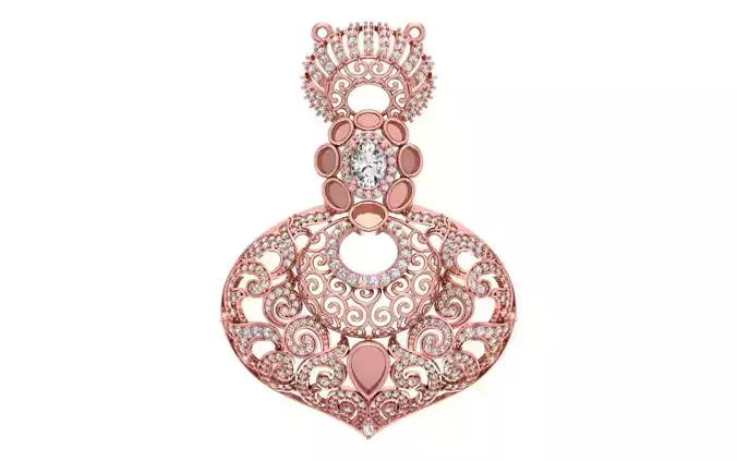 Women Pendants 3dm STL OBJ FBX Renders Details