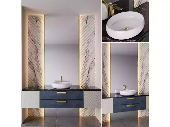 Bathroom furniture 01 Free 3D model