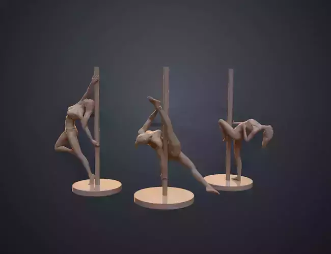 Statues of Pole Dancers - Pen Holders 3D print model