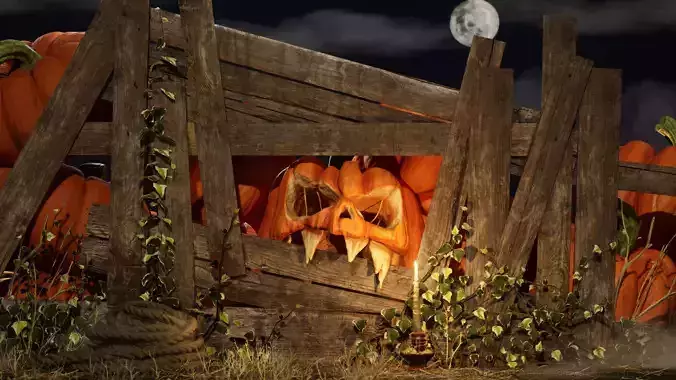 Halloween Pumpkin Jack-O-Lantern 3D