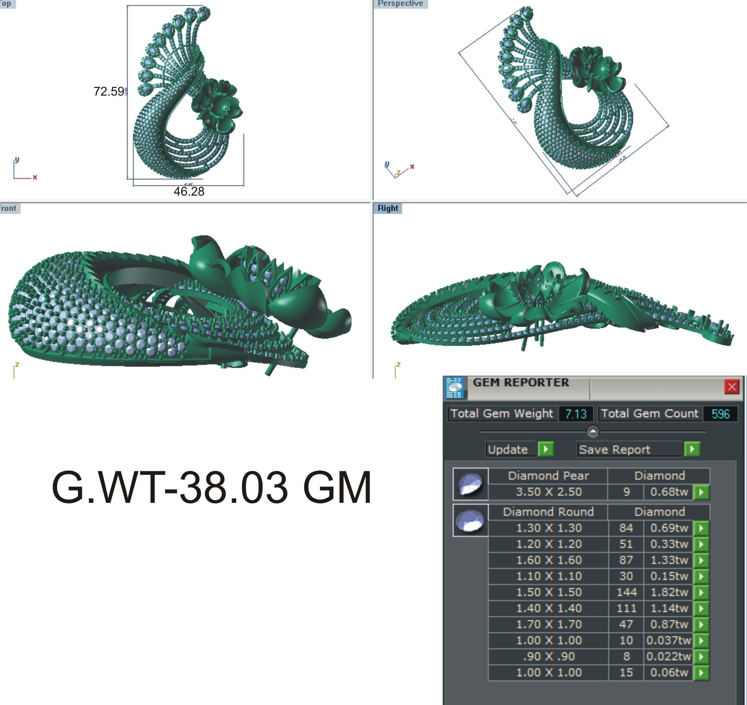 Women Pendants 3dm STL OBJ FBX Renders Details 3D print model_3