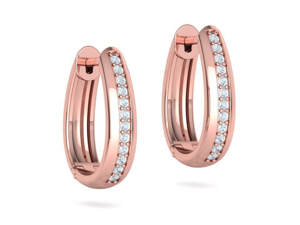 Camila Diamond Hoop Earrings 3dmodel 3D print model_12