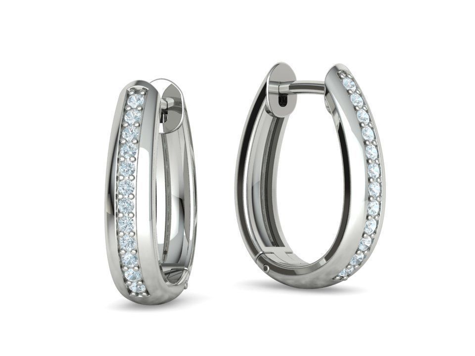 Camila Diamond Hoop Earrings 3dmodel 3D print model_20