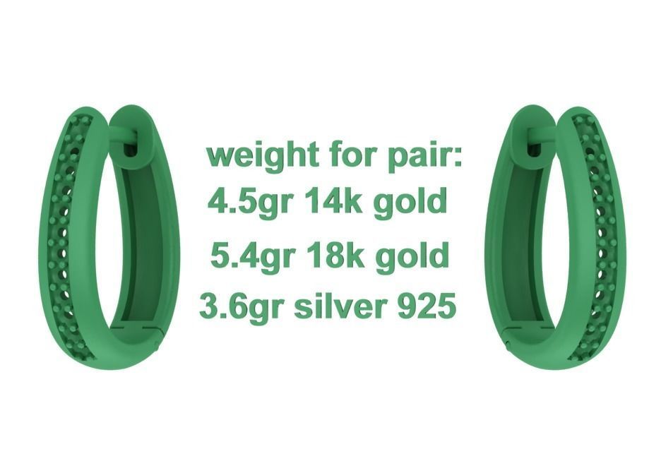 Camila Diamond Hoop Earrings 3dmodel 3D print model_11