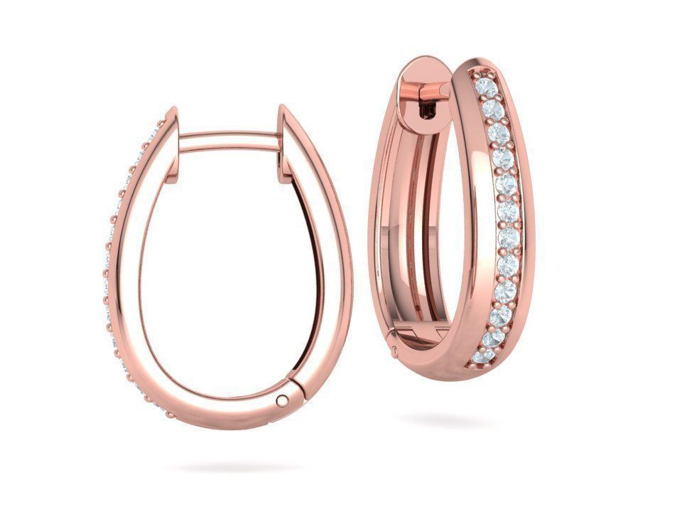 Camila Diamond Hoop Earrings 3dmodel 3D print model_15